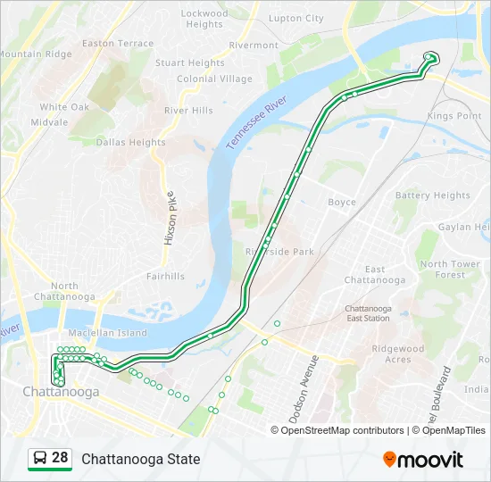 28 Bus Line Map