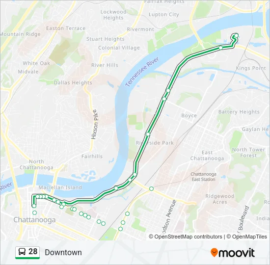 28 Bus Line Map