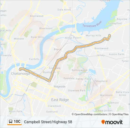 10C Bus Line Map