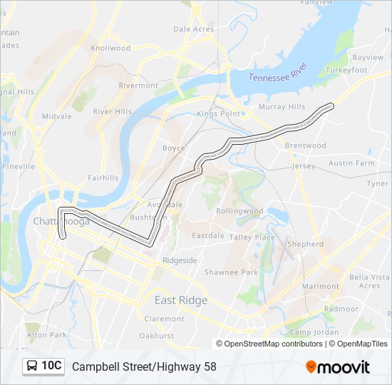 10C bus Line Map