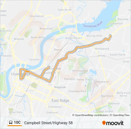 10C Bus Line Map