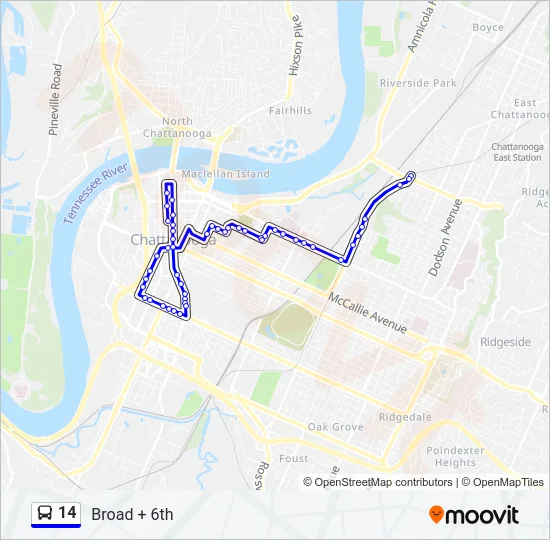 14 Bus Line Map