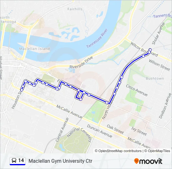 14 Bus Line Map