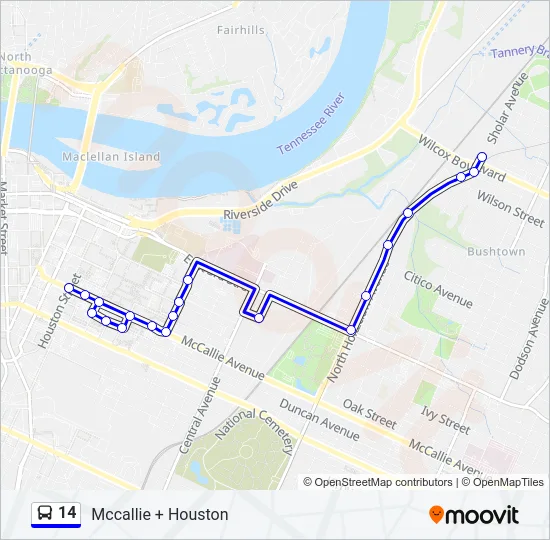 14 Bus Line Map