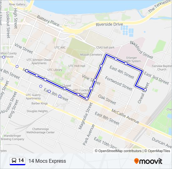 14 bus Line Map