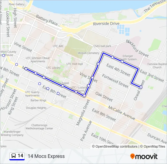 14 Bus Line Map