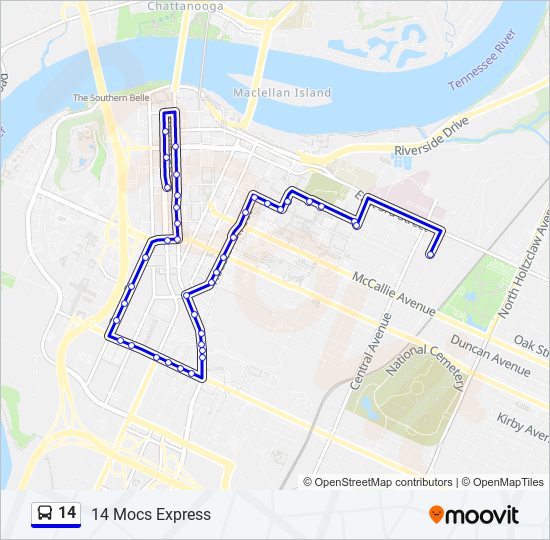 14 bus Line Map