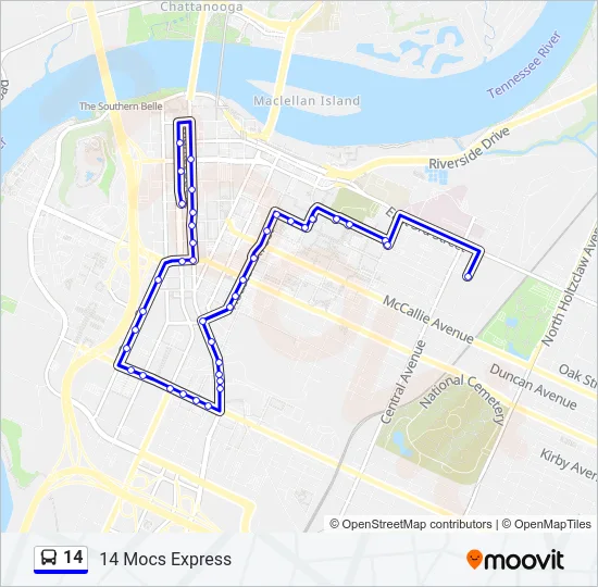 14 Bus Line Map