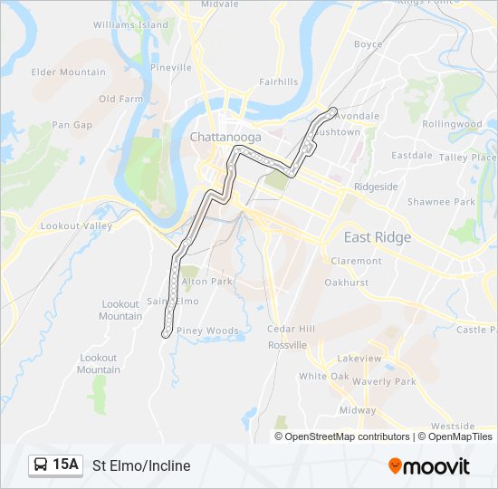 Mapa de 15A de autobús