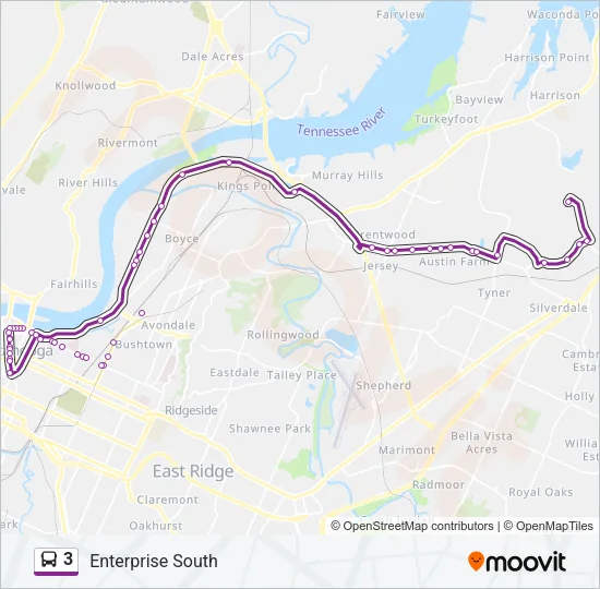 3 Bus Line Map