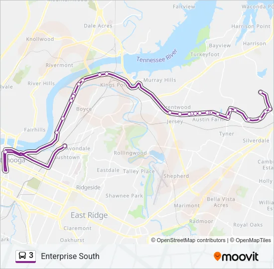 3 Bus Line Map