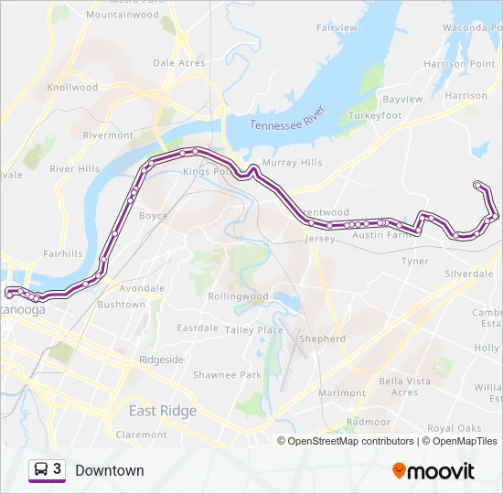 3 Bus Line Map