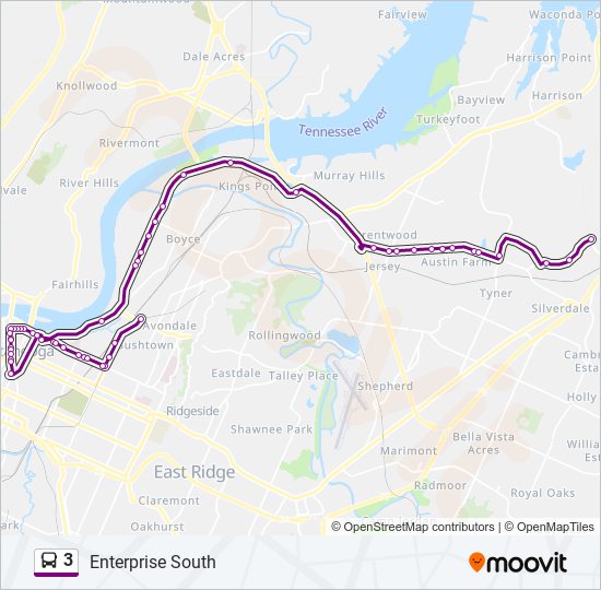 3 Route: Schedules, Stops & Maps - Enterprise South (Updated)