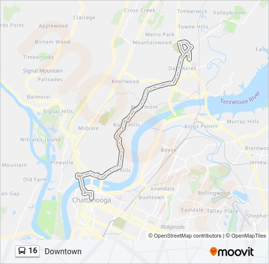 16 bus Line Map