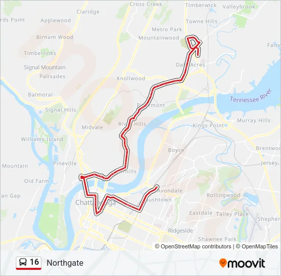 16 Bus Line Map