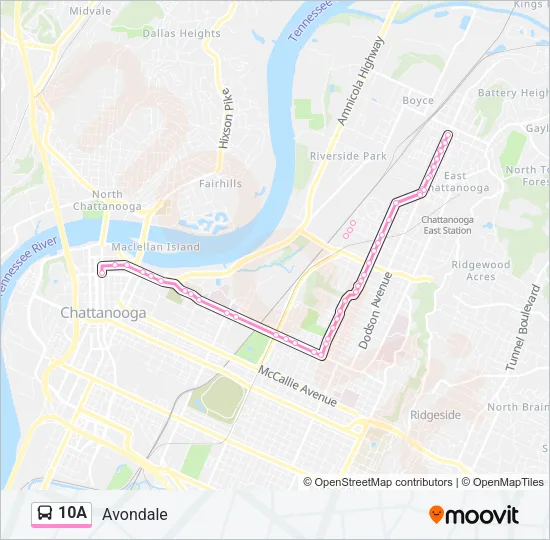 10A Bus Line Map
