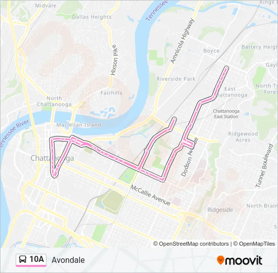 10A Bus Line Map
