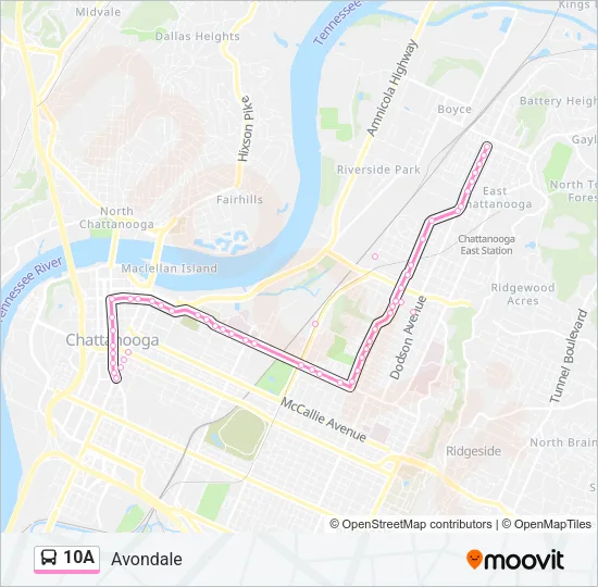 10A Bus Line Map