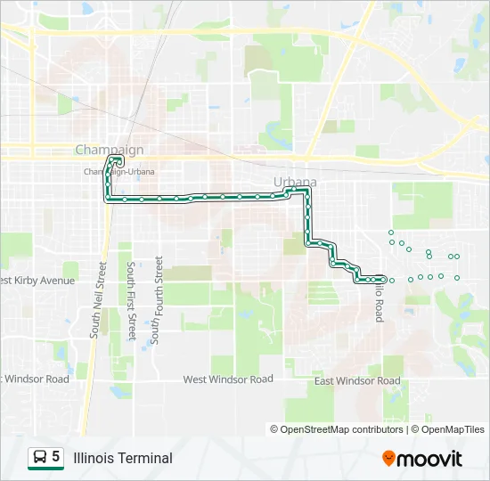 5 Bus Line Map