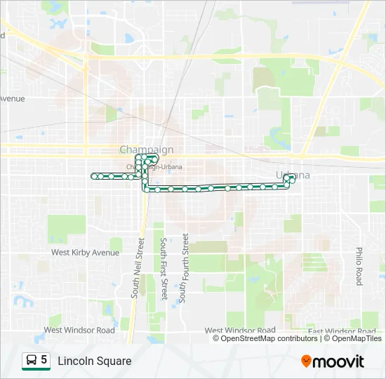 5 Bus Line Map