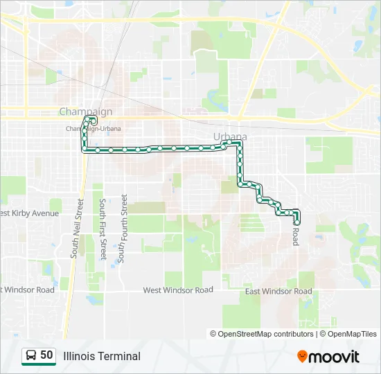 50 Bus Line Map