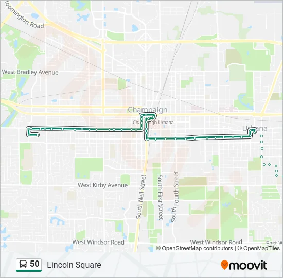 50 Bus Line Map