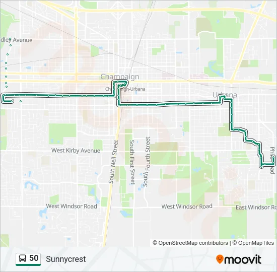 50 Bus Line Map