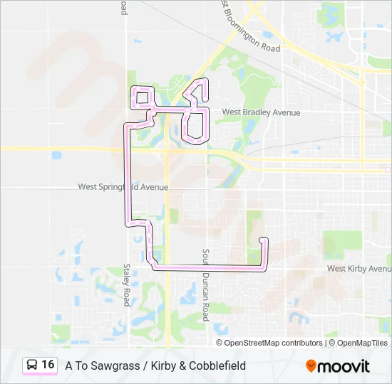 16 Bus Line Map
