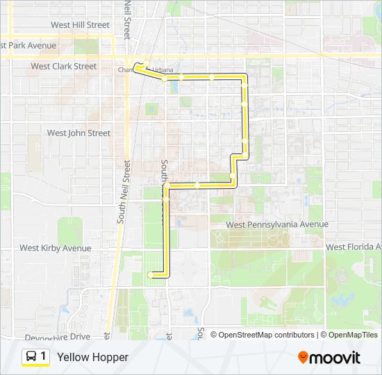 1 Bus Line Map