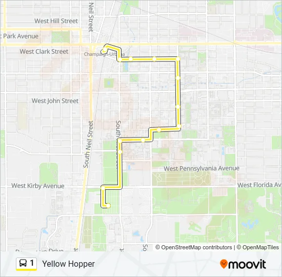 1 Bus Line Map