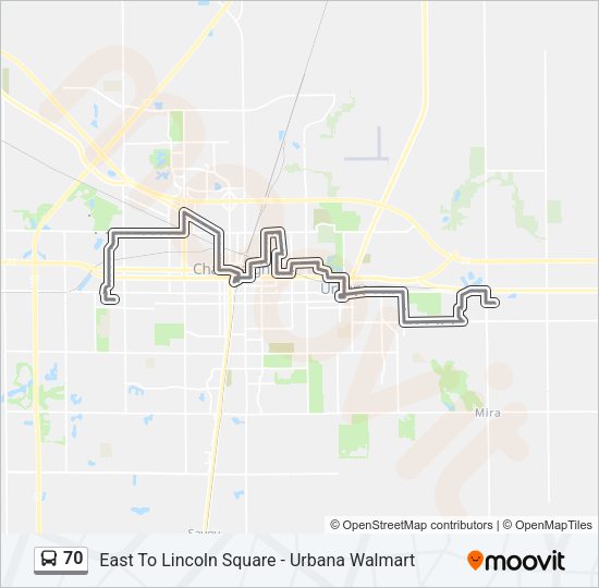 70 Bus Line Map