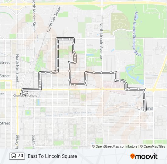 70 Bus Line Map