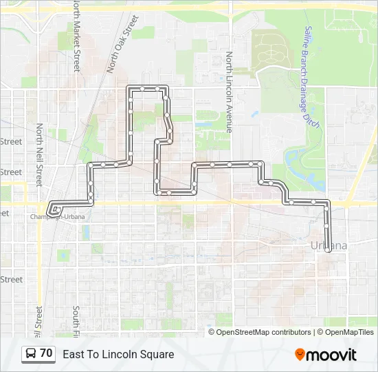 70 Bus Line Map