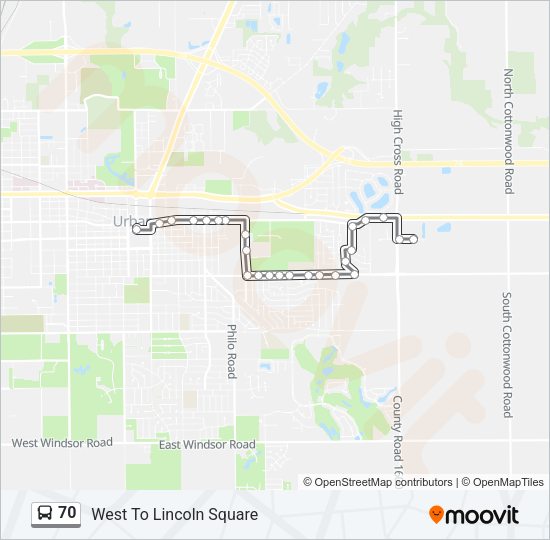 70 Bus Line Map