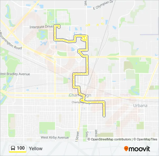 100 Bus Line Map
