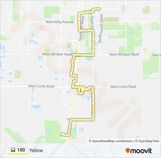 100 Bus Line Map