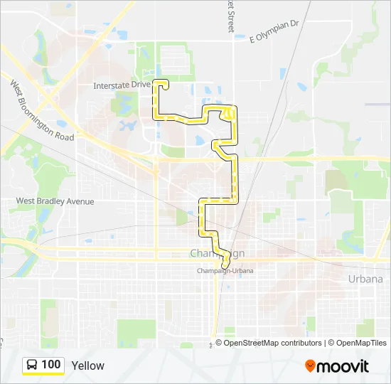 100 Bus Line Map