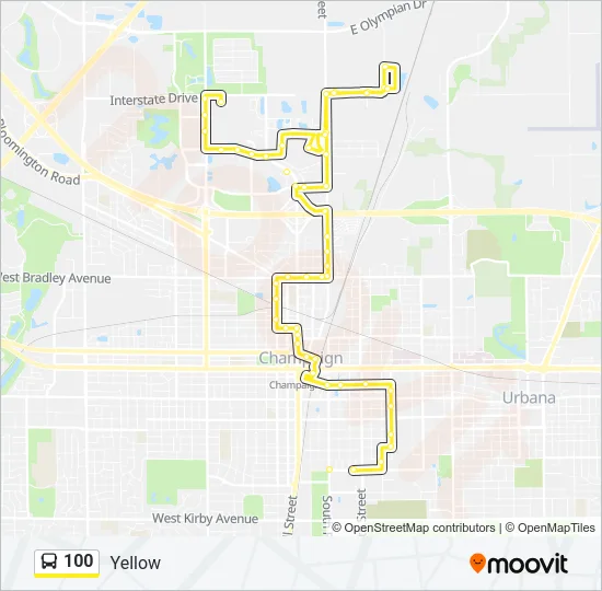 100 Bus Line Map