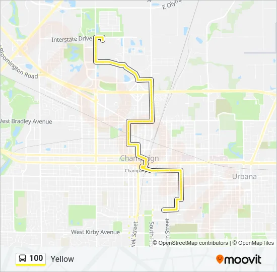 Mapa de 100 de autobús