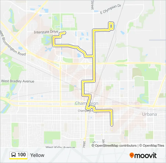 100 Bus Line Map