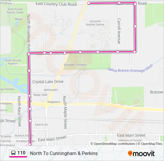 110 Bus Line Map