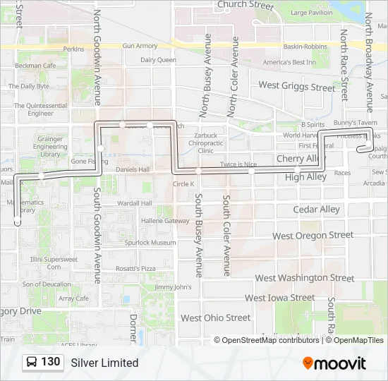 130 Bus Line Map