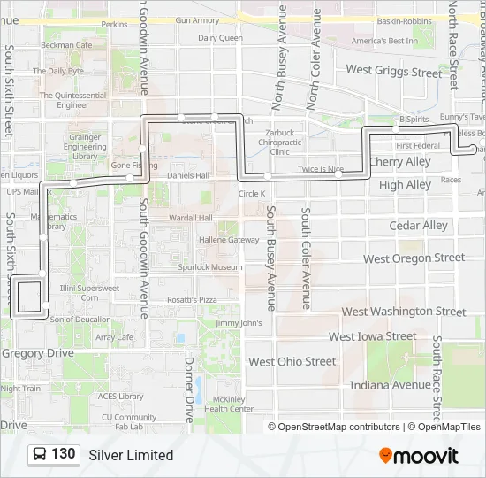 130 Bus Line Map
