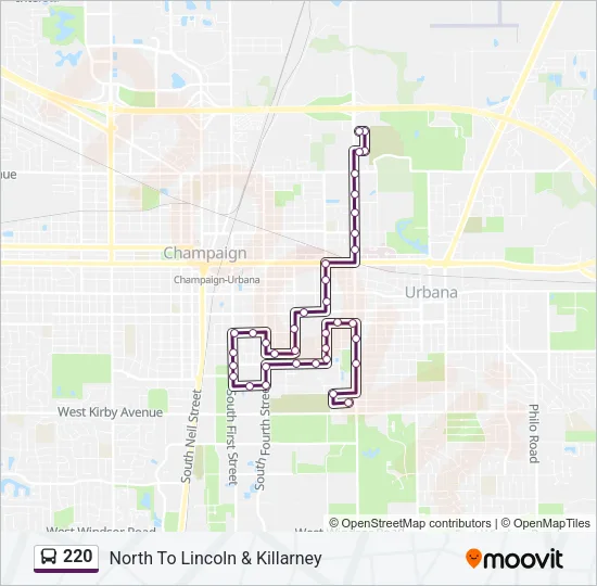 220 Bus Line Map