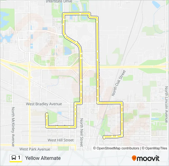 1 Bus Line Map