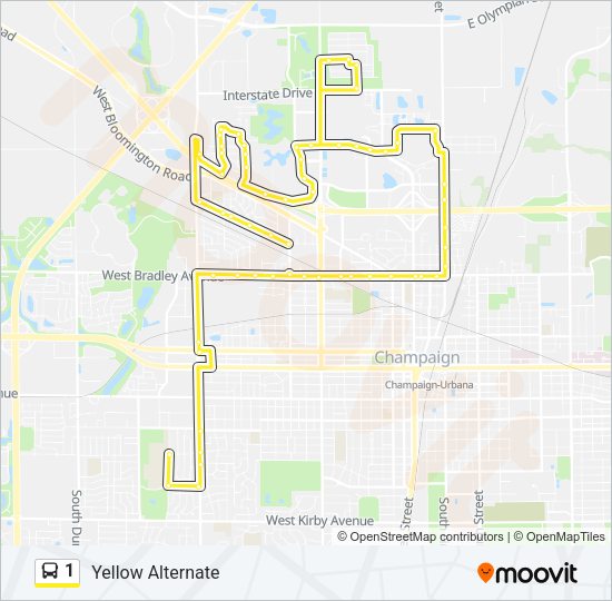 1 Bus Line Map