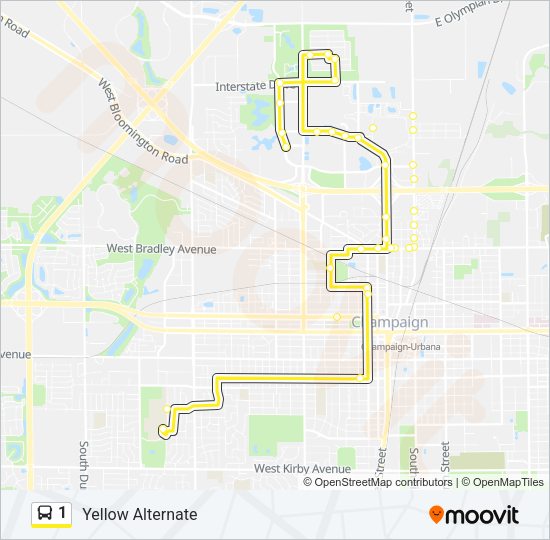 1 Bus Line Map
