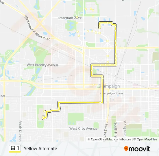 1 Bus Line Map