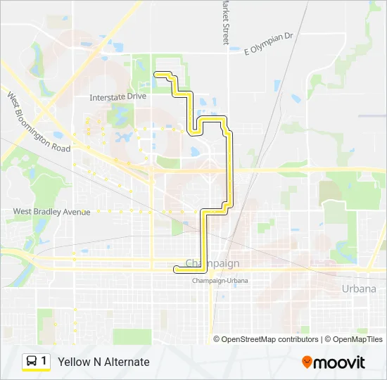 1 Bus Line Map
