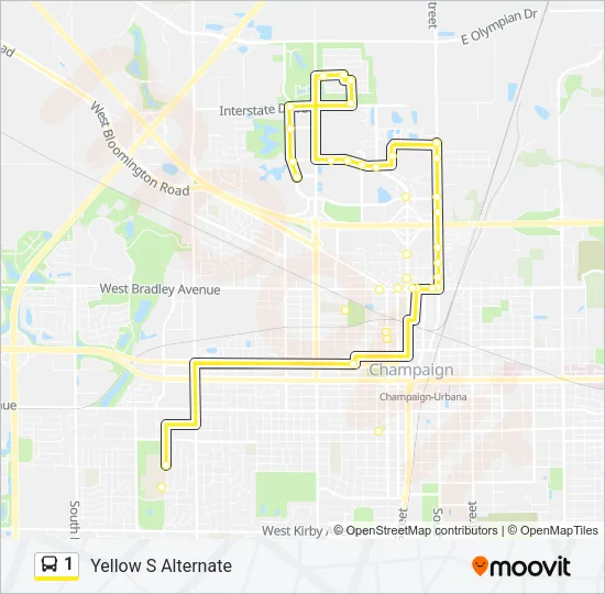 1 Bus Line Map